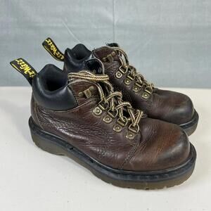 Vintage Dr Martens Oxford Shoes UK4 US5 Brown Chunky Leather England Made 8698